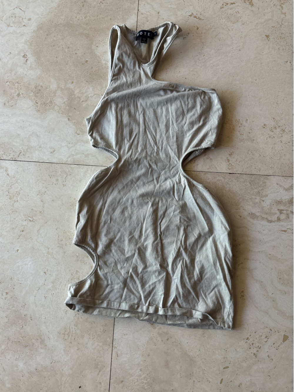Nasty Gal Beige Cutout Bodycon Dress